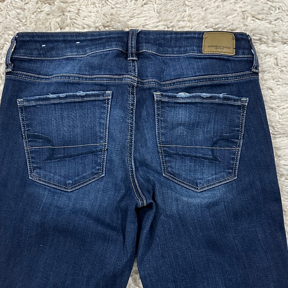 AMERICAN EAGLE OUTFITTERS Dark Indigo Skinny Jeans Sz 8 - Picture 10 of 14